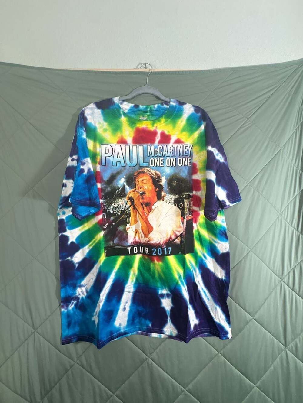 Hanes Paul McCartney One On One Tour 2017 Size 2XL Tie Dye T-Shirt